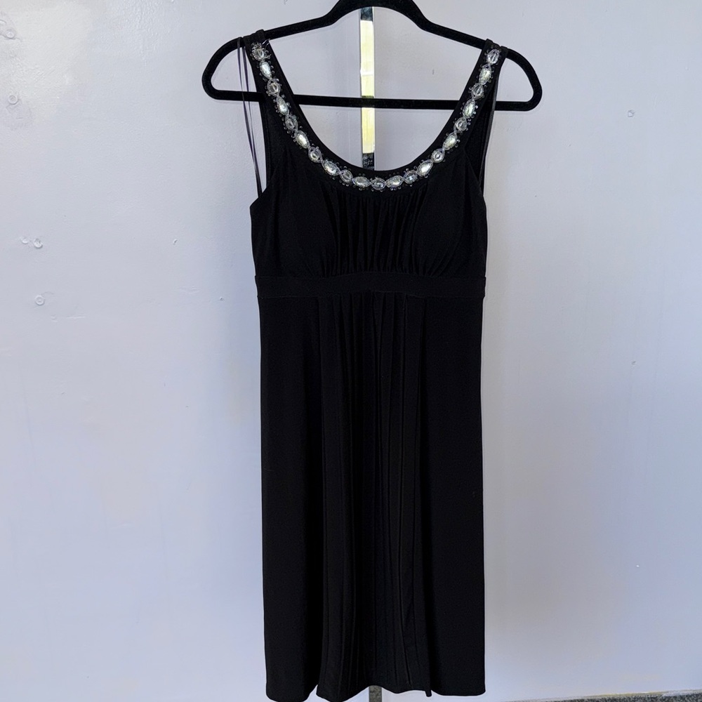 Sangria Black Midi Dress with Silver Details - Picture 1 of 6